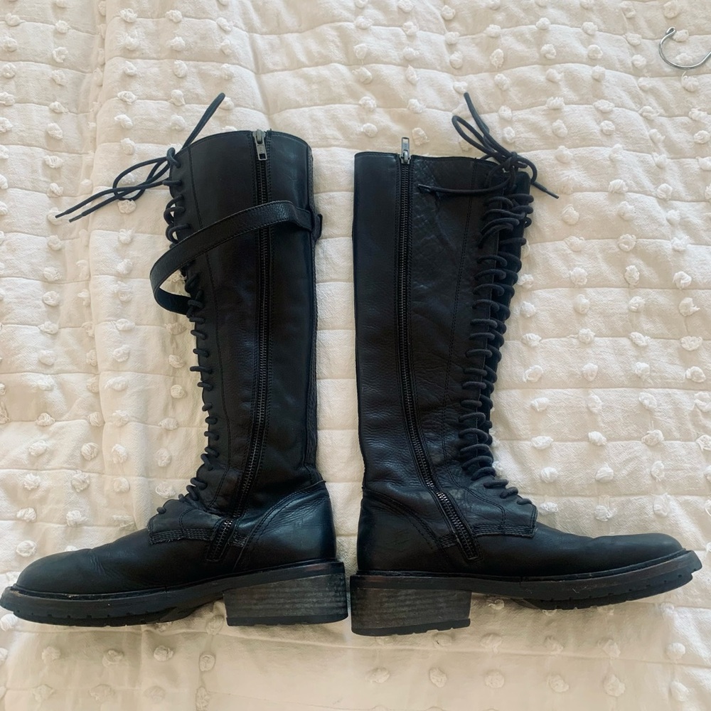 Ann Demeulemeester Danny Leather Combat Boots